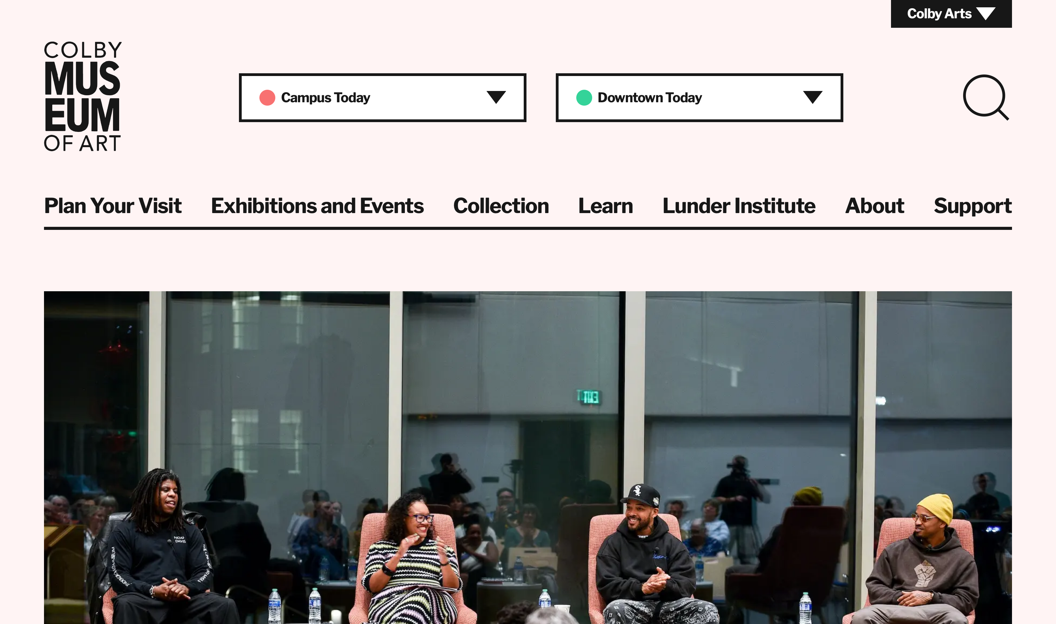 screenshot of the Colby Museum homepage