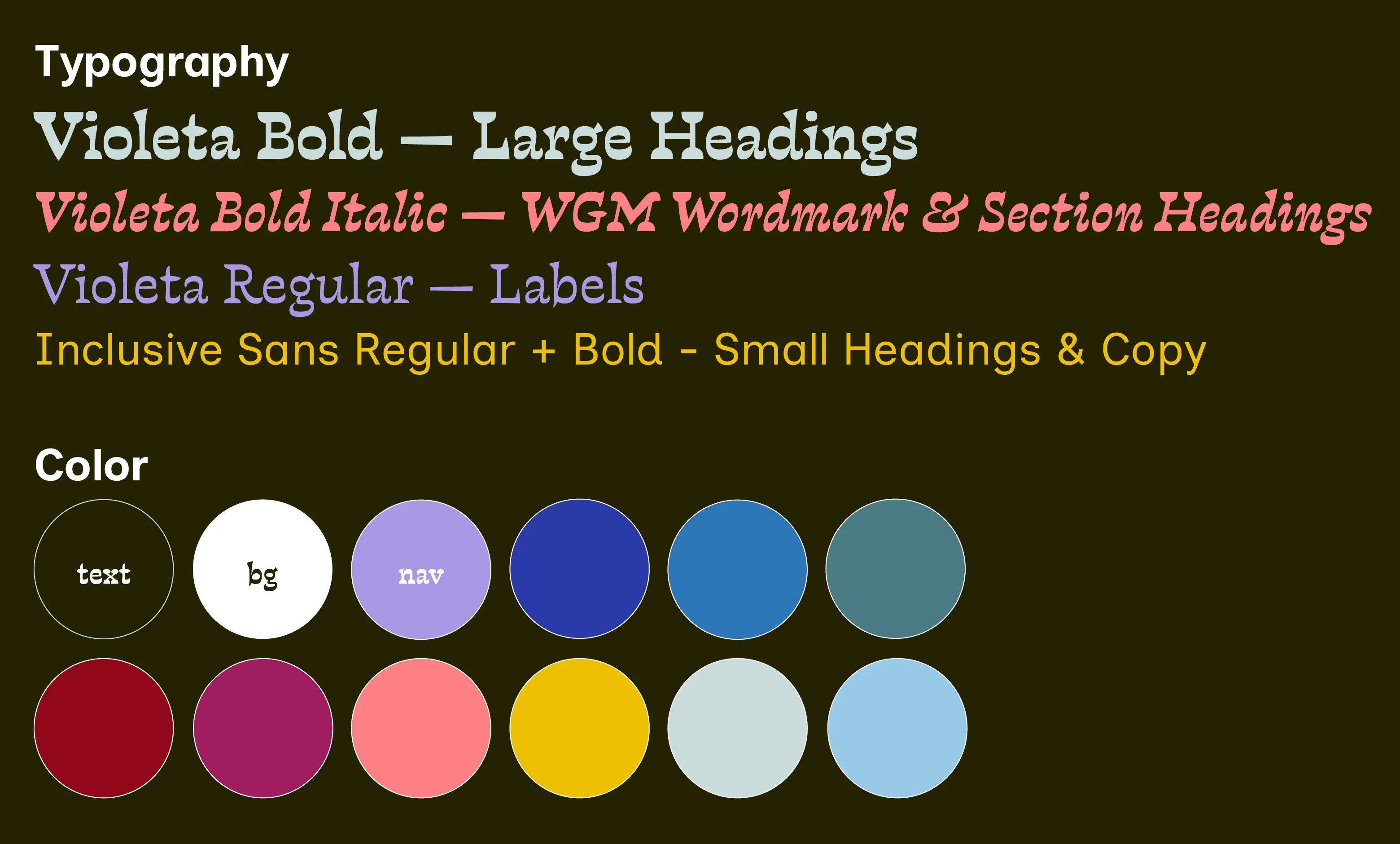 Brand guidelines for WGM.